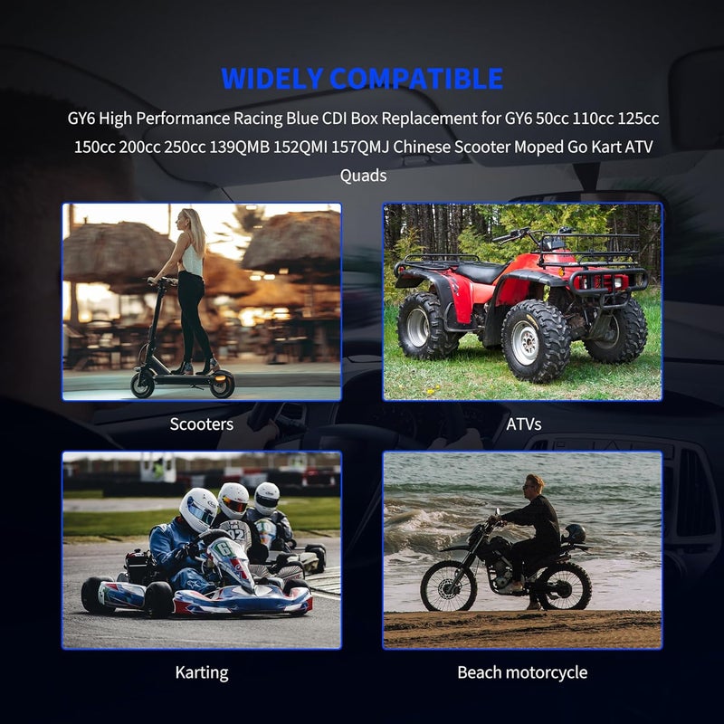 OXCANO GY6 Racing CDI Box Replacement for GY6 50cc 125cc 150cc 139QMB 152QMI 157QMJ Chinese Scooter Moped Go Kart ATV Quads, No Rev Limit - Image 5